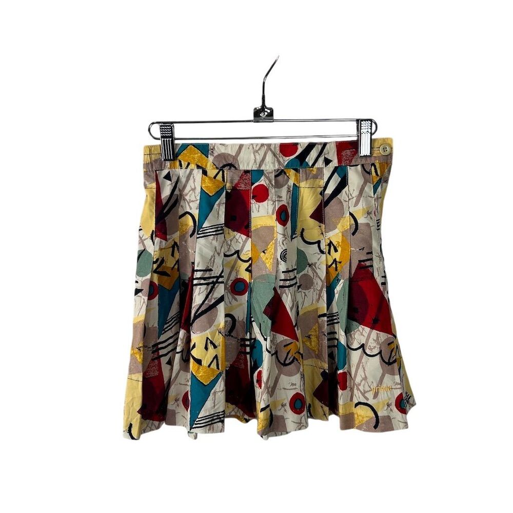Vintage 90s Prince Women's Pleated Geometric Tennis Skirt Size 8